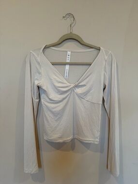 Lululemon Long-Sleeve Twist Front Top - Cream